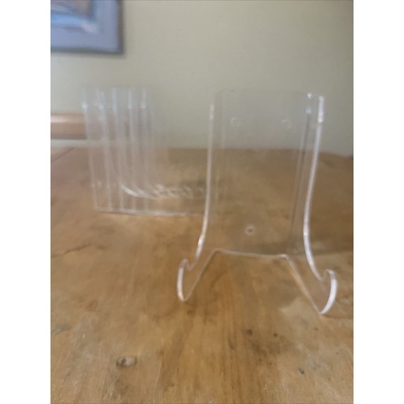 Acrylic Plate/display Stands 5.5in Tall with Holes Wall Mount set/6 - Picture 1 of 6